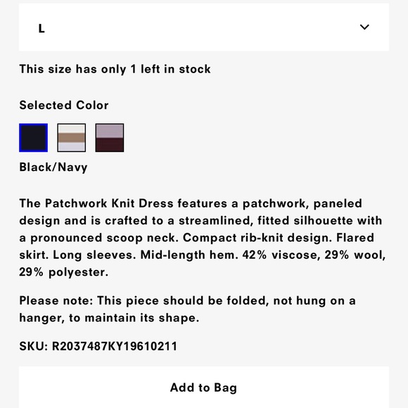 Proenza Schouler matte viscose patchwork dress - large - black/navy - Picture 6 of 8